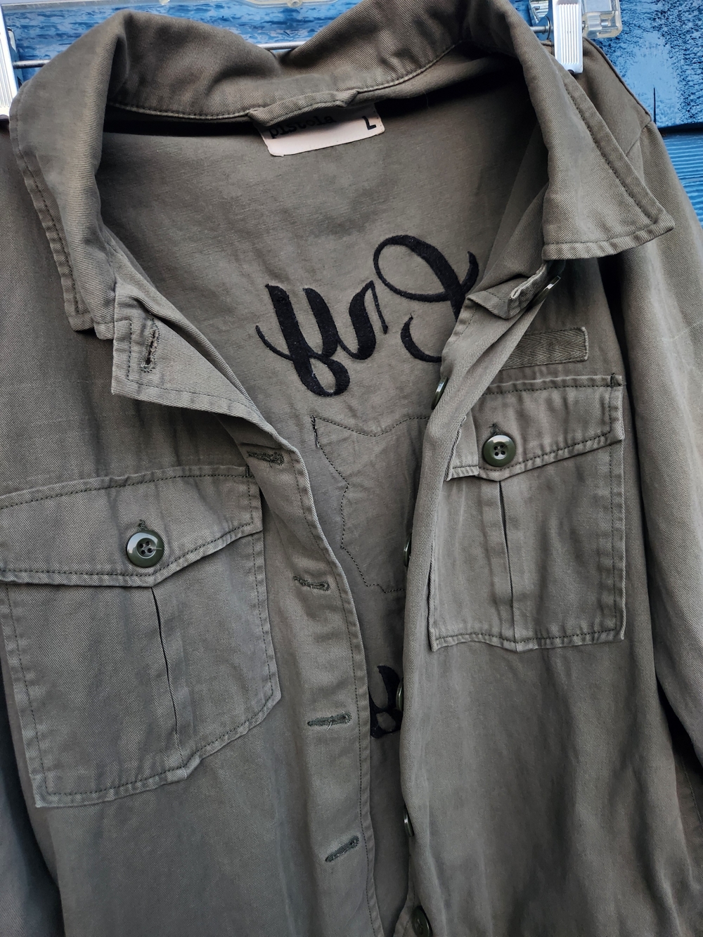 pistola Olive Green Utility Jacket with Front Flap Pockets - Picture 6 of 7